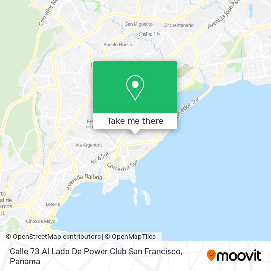 Mapa de Calle 73  Al Lado De Power Club San Francisco