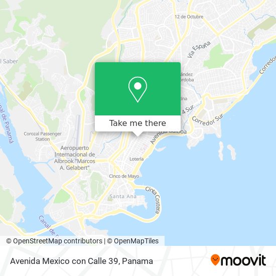 Avenida Mexico con Calle 39 map