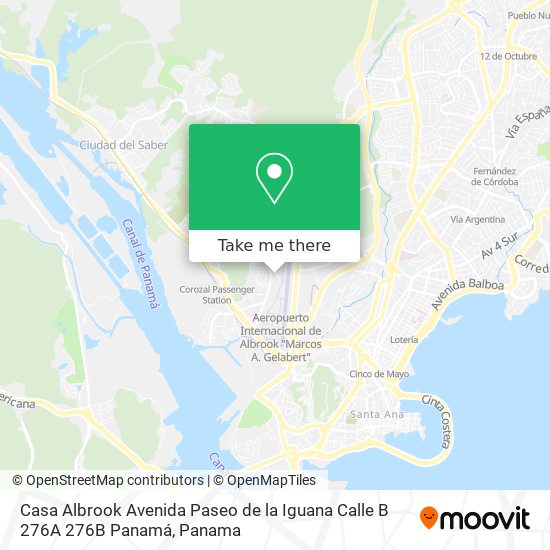 Casa Albrook Avenida Paseo de la Iguana Calle B 276A 276B  Panamá map