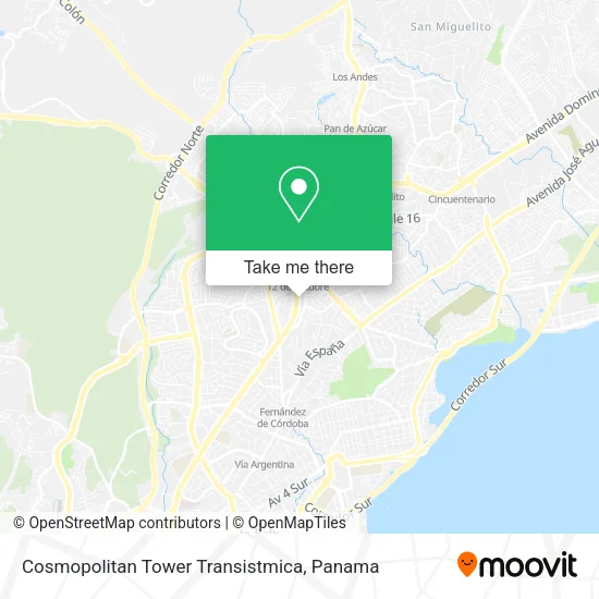 Mapa de Cosmopolitan Tower  Transistmica
