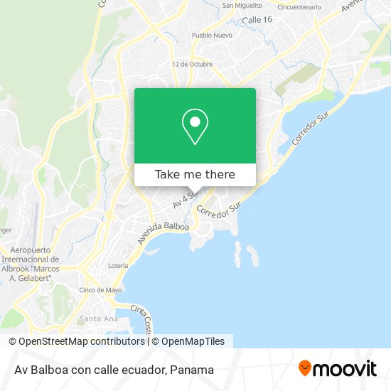 Av Balboa con calle ecuador map