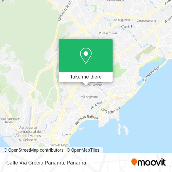 Mapa de Calle Via Grecia  Panamá