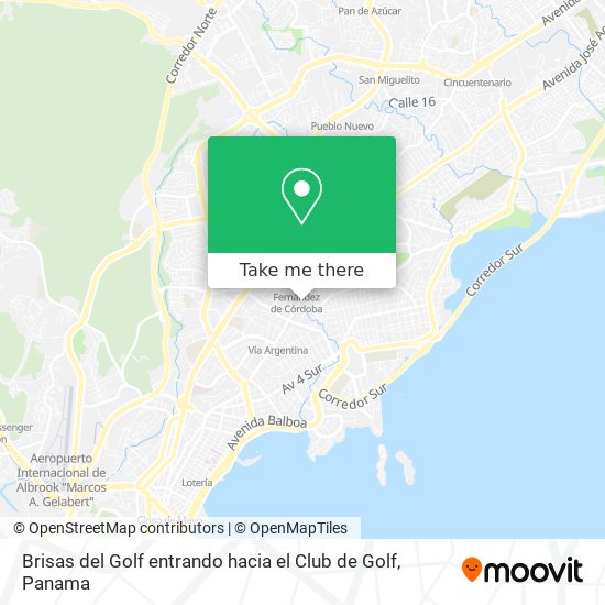 Brisas del Golf  entrando hacia el Club de Golf map