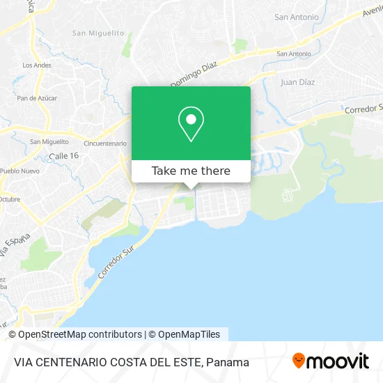 Mapa de VIA CENTENARIO COSTA DEL ESTE