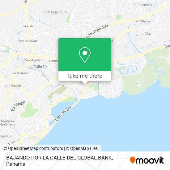BAJANDO POR LA CALLE DEL GLOBAL BANK map