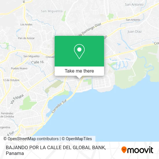 Mapa de BAJANDO POR LA CALLE DEL GLOBAL BANK
