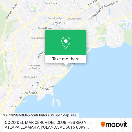 COCO DEL MAR  CERCA DEL CLUB HEBREO Y ATLAPA  LLAMAR A YOLANDA AL 6616 0099 map