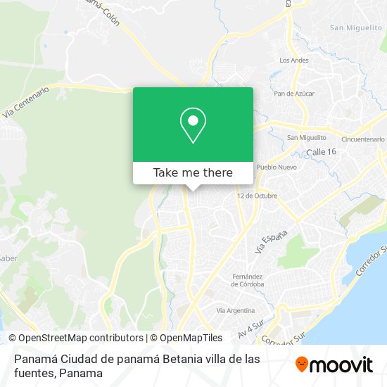 Panamá  Ciudad de panamá  Betania   villa de las fuentes map