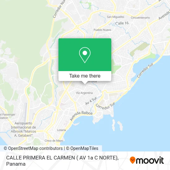 Mapa de CALLE PRIMERA EL CARMEN ( AV 1a  C NORTE)