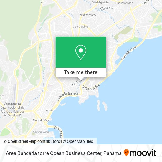 Area Bancaria  torre Ocean Business Center map