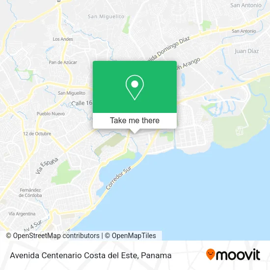 Avenida Centenario Costa del Este map