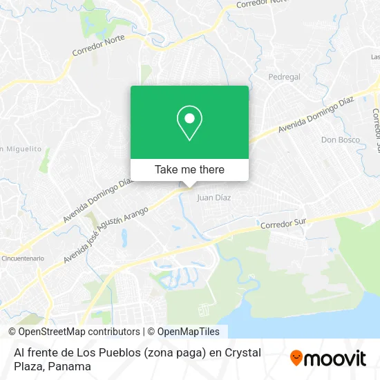 Al frente de Los Pueblos (zona paga) en Crystal Plaza map