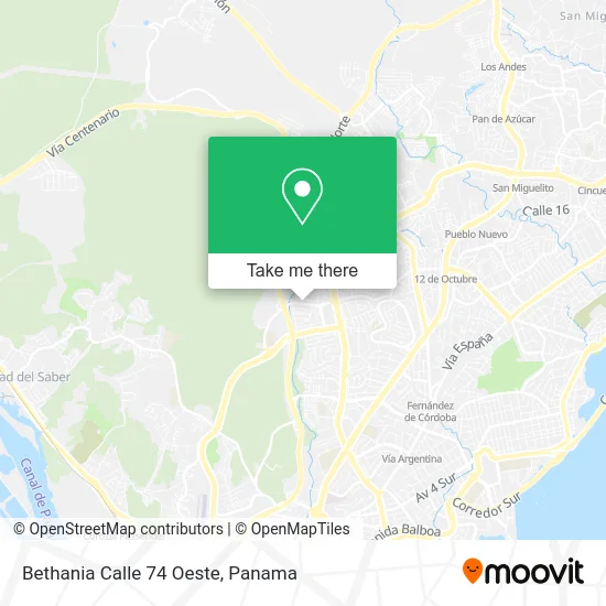 Bethania Calle 74 Oeste map