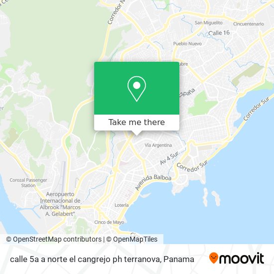 Mapa de calle 5a a norte el cangrejo ph terranova