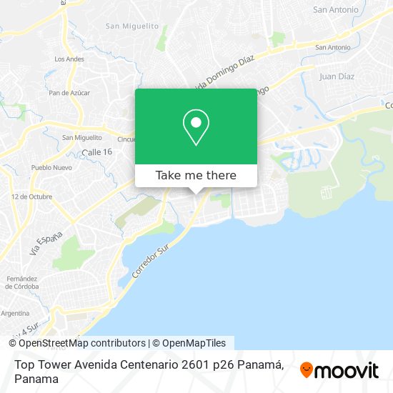 Mapa de Top Tower Avenida Centenario 2601 p26  Panamá
