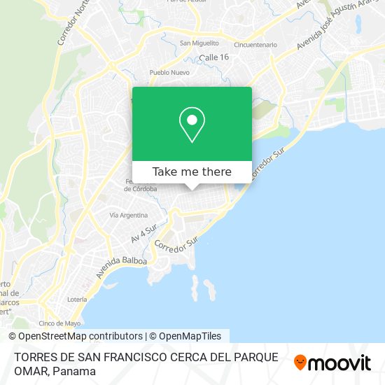 TORRES DE SAN FRANCISCO CERCA DEL PARQUE OMAR map