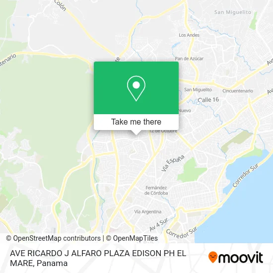 Mapa de AVE  RICARDO J  ALFARO  PLAZA EDISON   PH EL MARE