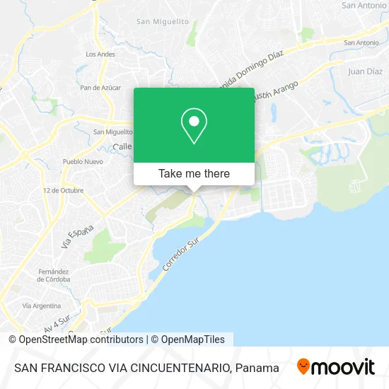 Mapa de SAN FRANCISCO  VIA CINCUENTENARIO