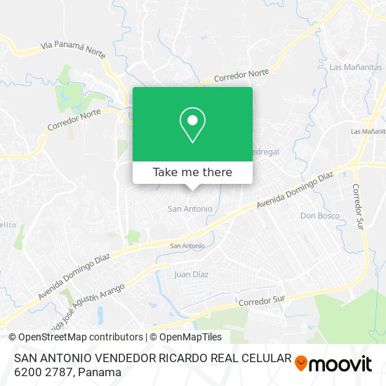 Mapa de SAN ANTONIO  VENDEDOR  RICARDO REAL  CELULAR  6200 2787