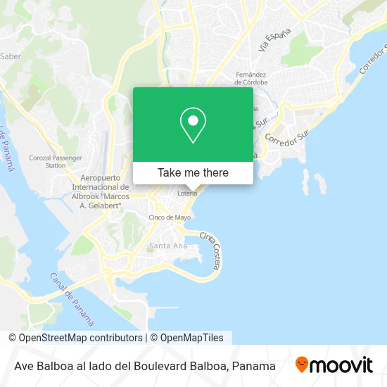 Mapa de Ave  Balboa  al lado del Boulevard Balboa