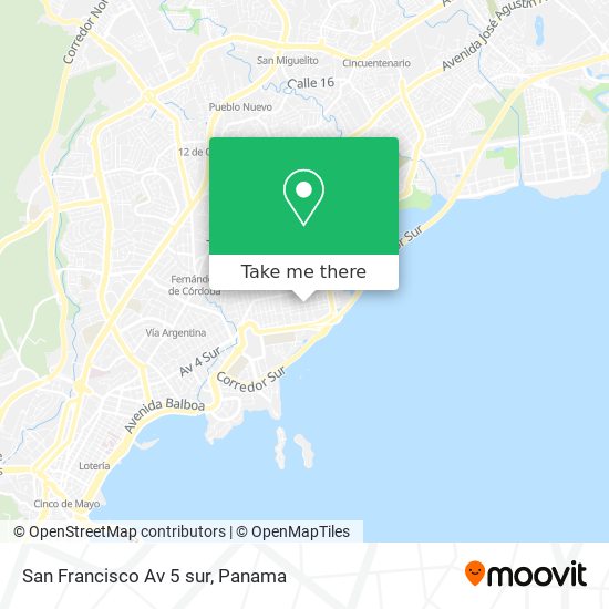 Mapa de San Francisco  Av 5 sur