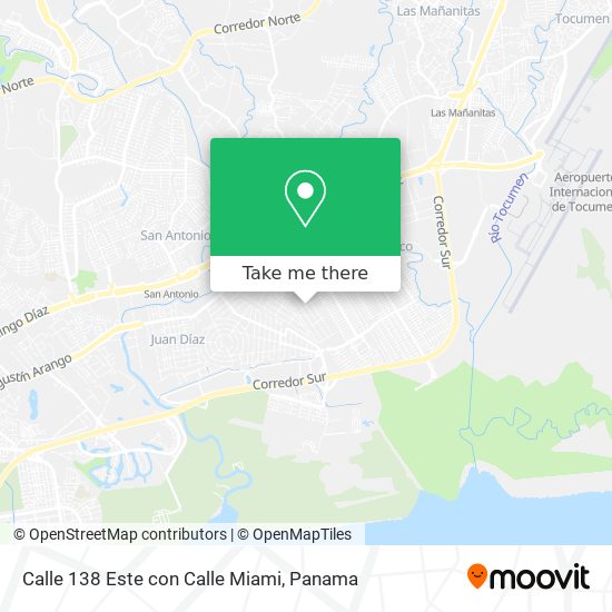 Mapa de Calle 138 Este con Calle Miami