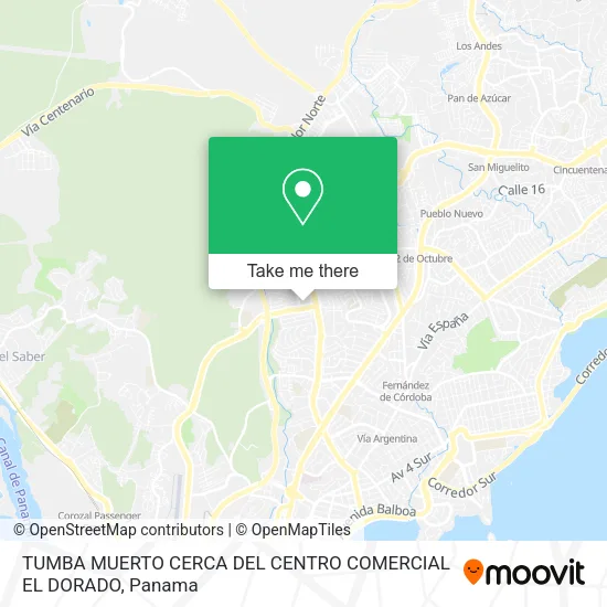 TUMBA MUERTO CERCA DEL CENTRO COMERCIAL EL DORADO map