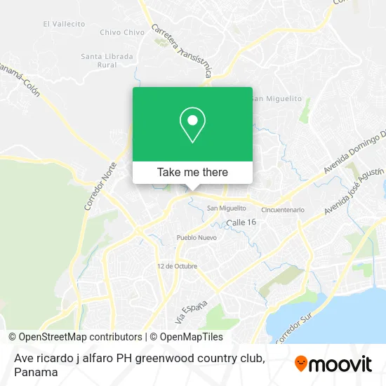 Mapa de Ave  ricardo j alfaro   PH greenwood country club