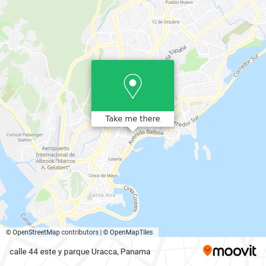 Mapa de calle 44 este y parque Uracca
