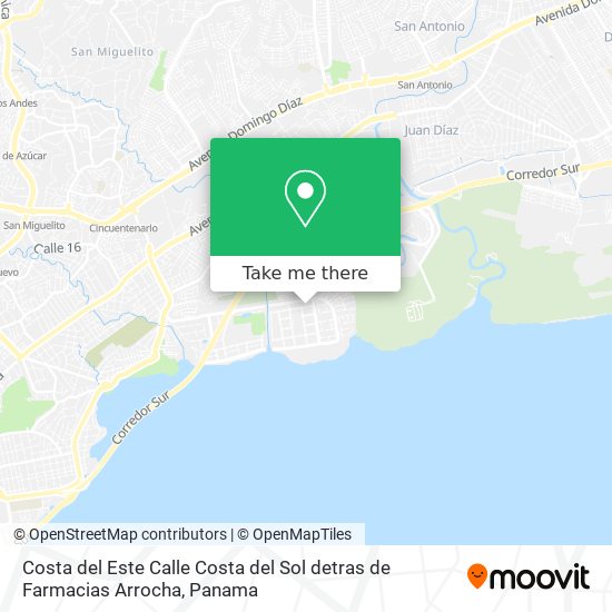 Costa del Este  Calle Costa del Sol  detras de Farmacias Arrocha map