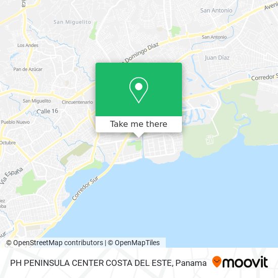 PH PENINSULA CENTER  COSTA DEL ESTE map