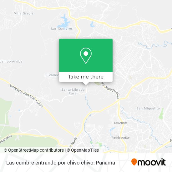 Las cumbre entrando por chivo chivo map