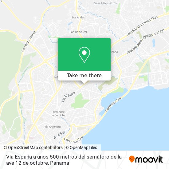 Vía España  a unos 500 metros del semáforo de la ave  12 de octubre map