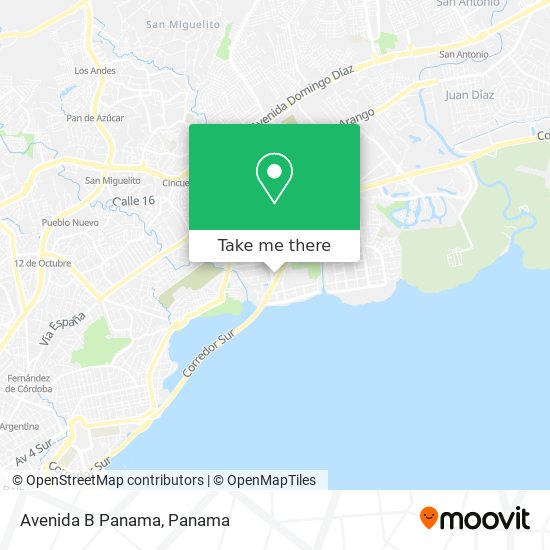 Avenida B  Panama map