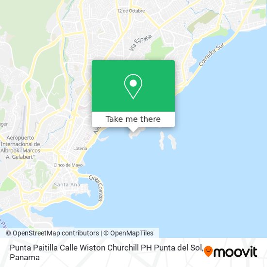 Punta Paitilla  Calle Wiston Churchill  PH Punta del Sol map