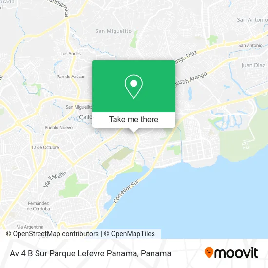 Mapa de Av 4 B Sur  Parque Lefevre  Panama