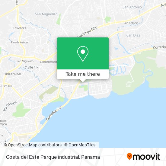 Costa del Este Parque industrial map