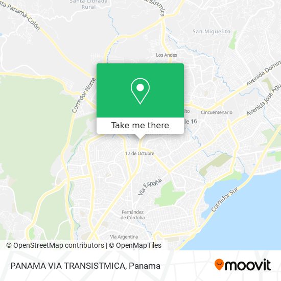 PANAMA VIA TRANSISTMICA map