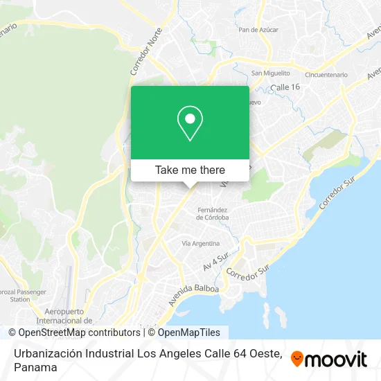 Urbanización Industrial Los Angeles  Calle 64 Oeste map