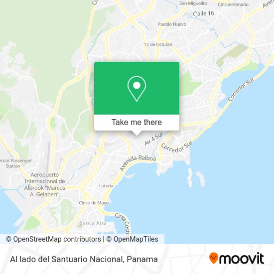 Mapa de Al lado del Santuario Nacional