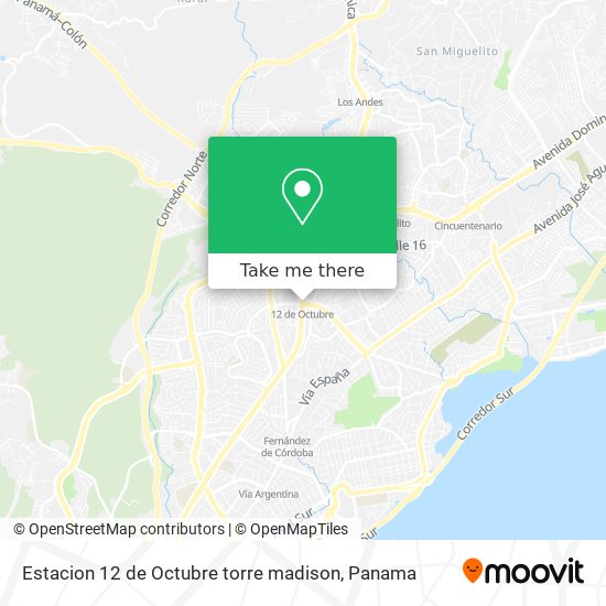 Estacion 12 de Octubre torre madison map