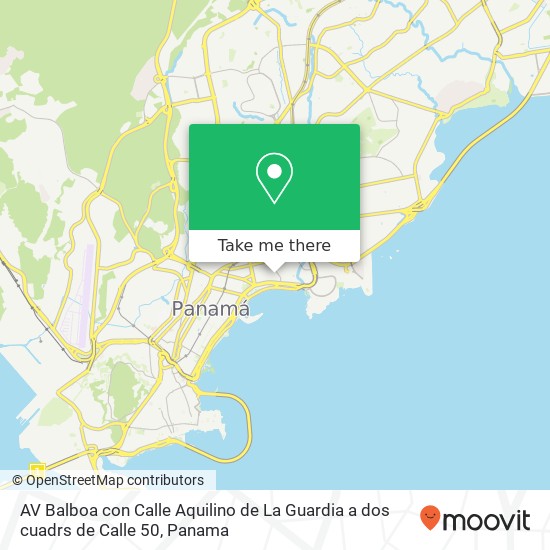 AV  Balboa con Calle Aquilino de La Guardia a dos cuadrs de Calle 50 map