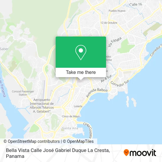 Bella Vista  Calle José Gabriel Duque  La Cresta map