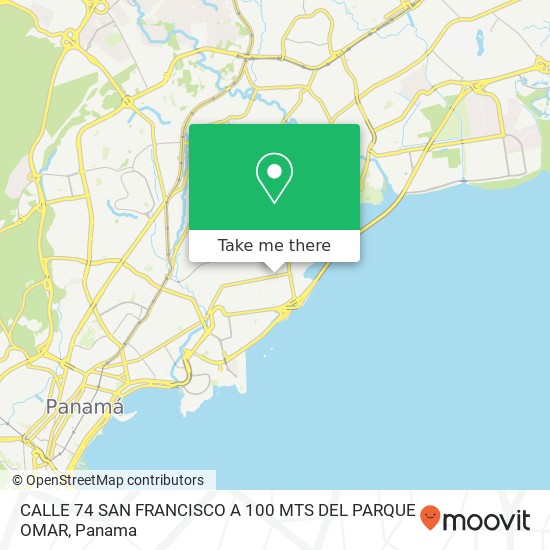 Mapa de CALLE 74 SAN FRANCISCO  A 100 MTS DEL PARQUE OMAR