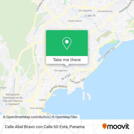 Calle Abel Bravo con Calle 60 Este map