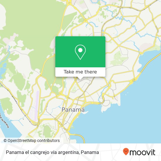 Panama  el cangrejo  vía argentína map