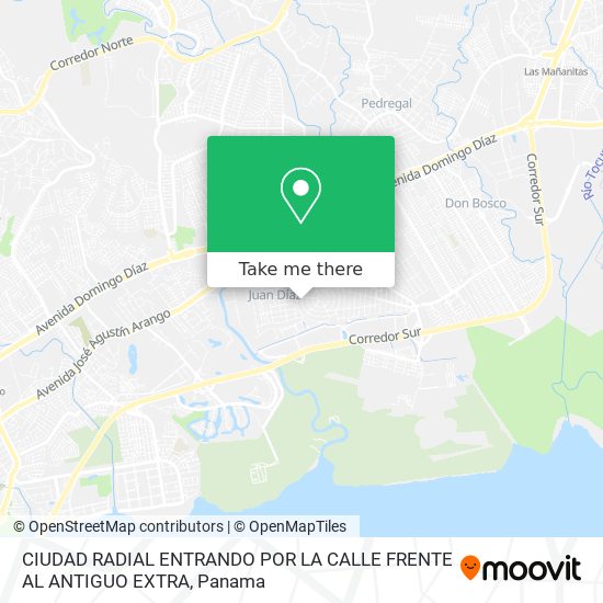 CIUDAD RADIAL  ENTRANDO POR LA CALLE FRENTE AL ANTIGUO EXTRA map