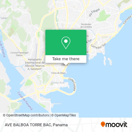Mapa de AVE BALBOA  TORRE BAC