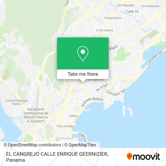 Mapa de EL CANGREJO CALLE ENRIQUE GEERNIZIER