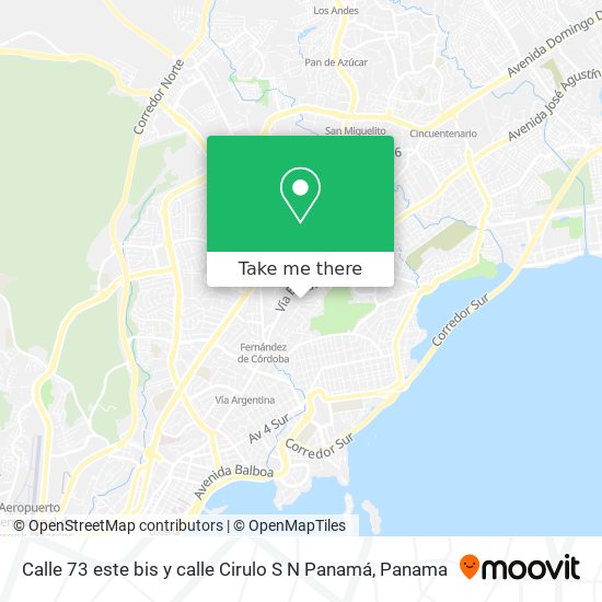 Calle 73 este bis y calle Cirulo S N  Panamá map